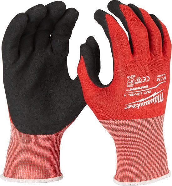 Milwaukee Snijklasse 1 gedimde handschoenen - Cut Niveau 1 Gloves - Maat 8 - 1 stuk
