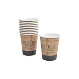 Homéa Set van 10 papieren bekers, 23 cl, bistrot