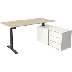 Kerkmann Zit-sta-bureau Kerkmann 10216750 Melamine; staal Antraciet; esdoorn