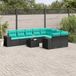 Maison Exclusive - Ensemble de jardin 10 pièces, avec coussins, en résine tressée noire