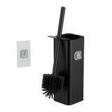 Relaxdays hangende toiletborstel, zonder boren, muurmodel, flexibel, zwart, 36,5x9,5x10,5 cm