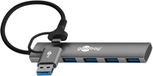 Goobay USB hub (USB-A/USB-C) | 4x USB-A | USB3.0 5 Gbps | aluminium | 0,10 meter