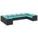 vidaXL 6-delige Loungeset met Kussens, Poly Rattan, Zwart