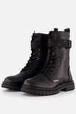 Vingino Evi Xhi Veterboots zwart Leer - Maat 39