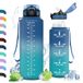 Vikaster Sportdrinkfles, drinkfles met rietje, 1,5 l, BPA-vrij, lekvrij, sportfles voor camping, yoga, gym, outdoor
