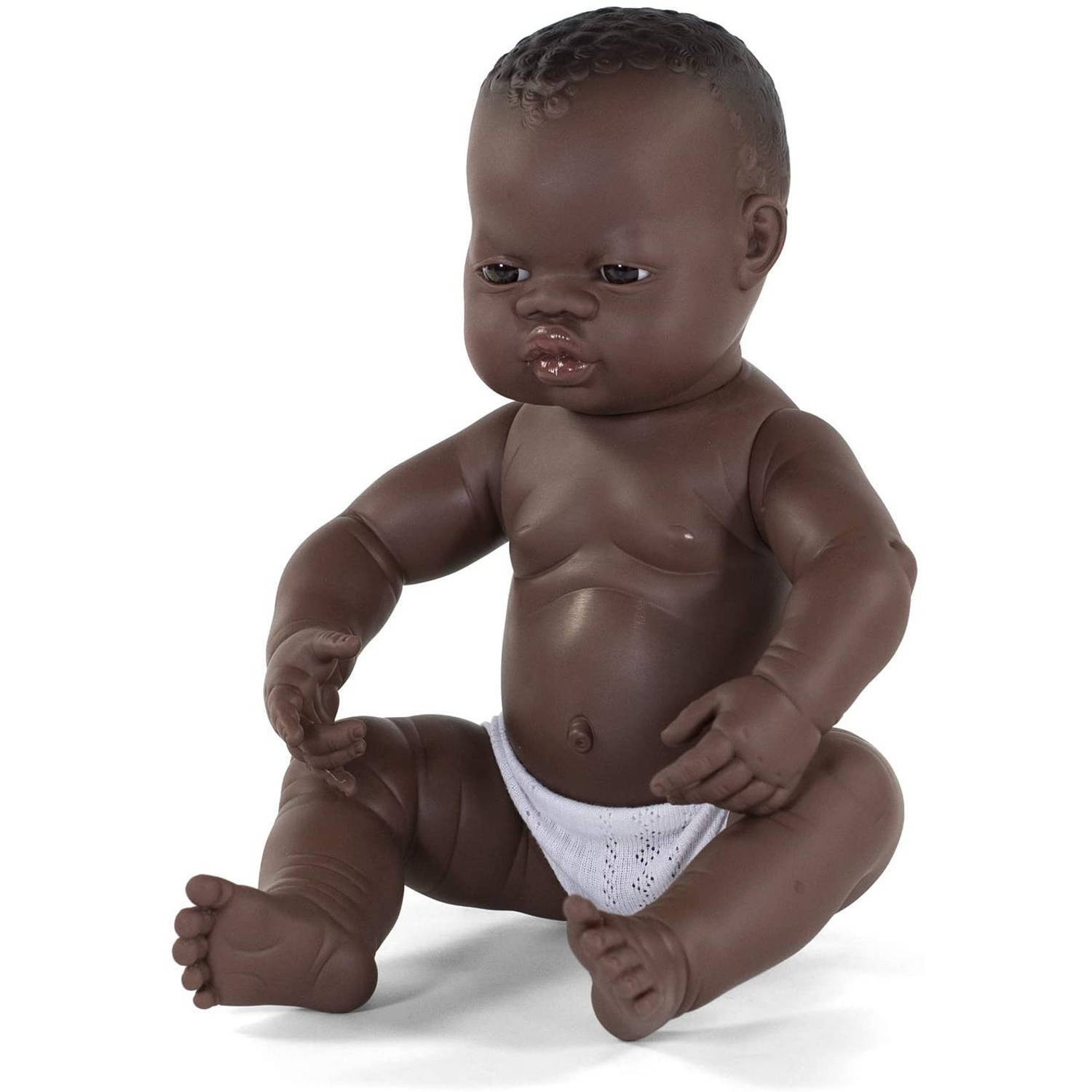 Miniland babypop jongetje met vanillegeur 40 cm haar donkerbruin