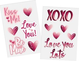 Folat Raamstickers - Ombre Love - 12 stuks - Valentijn - Multi