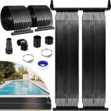 Tapis de collecteur solaire pour piscines - 2 pièces, dimensions 300 x 75 cm, matériau PE - Compatible avec les piscines de 20 000–24 000 litres - Avec soupape de décharge de température et de pression