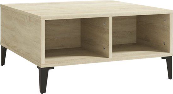 vidaXL Salontafel 60x60x30 cm bewerkt hout sonoma eikenkleurig