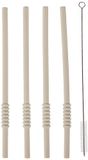 BODUM K12035-913 BISTRO siliconen rietjes met roestvrijstalen borstel, 4 stuks