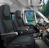 Bremer Sitzbezüge GmbH Premium Camper stoelhoezen voor Frankia C13 in Schwarz/Olivgrün (2 losse stoelen)