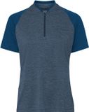 VAUDE Tamaro HZ Shirt IV, Fietsshirt, Dames Fiets-Sport T-Shirt, Korte mouw, Polyester, dark sea uni, Maat 42