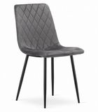 LEOBERT Eetkamerstoel TURIN Donkergrijs Velvet