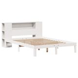 vidaXL Bed met Boekenkast Grenenhout Wit 160x200 cm
