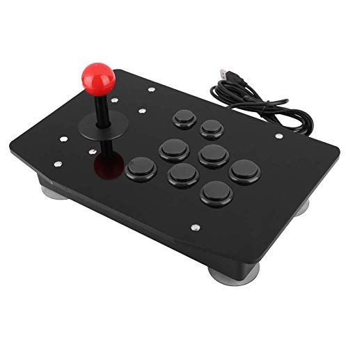 Be Winner PC arcade controller, arcade rocker joystick 8-knops game handle controller met 50 mm gattype vaste grote zuignap, 3D-kaartknoppen Klassieke reproductie
