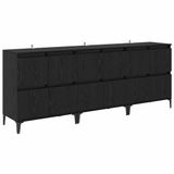 vidaXL Dressoirs, 3 stuks, Zwart Eiken, 60 x 35 x 70 cm