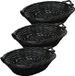 Merkloos / Sans marque Paardekooper Broodmandje ovaal - 3x - zwart - 43 x 35 x 12 cm