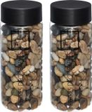 Atmosphera Kleine decoratie/hobby steentjes - 2x - 750 gram - bruin mix - Aquarium en vazen vulling