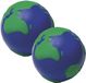Giving Europe B.V. 2x anti-stress bal - wereldbol - 6,5 cm - pu schuim - knijp stressbal