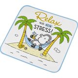 Sheepworld Goochelhanddoek met spreuk Relax | kleine handdoek, gastendoek, in vorm geperst, 30 cm x 30 cm, katoen | cadeau, grappige verrassing | 74126