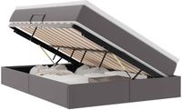 vidaXL - Bed met opbergruimte en matras - Grijs - 140 x 190 cm - Kunstleer
