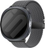 Strap-it Gevlochten nylon bandje met parachute sluiting geschikt voor Samsung Galaxy Watch 9 (40/44mm) / Watch 8 (40/44mm) / 8 Classic (46mm) - gris foncé