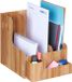 Merkloos Relaxdays tijdschriftencassette - 3 vakken - A4 - met bureau organizer - staand - bruin