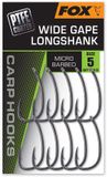 Fox Wide Gape Longshank Karper Haken - Haakmaat 2 - Zwart - 10 stuks