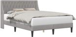 vidaXL Bedframe met hoofdeinde, lichtgrijs, 160 x 200 cm, fluweel