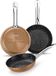 Unyqoos Set de casseroles – 20/24/28 cm – Aspect cuivre, aluminium forgé, revêtement antiadhésif avec particules de titane, induction