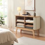 en.casa Commode Tysvær dressoir bamboe 110x40x80 cm naturel en crèmewit
