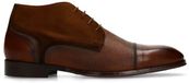 Black Label - Heren - Bruine leren veterschoenen met suède zijkanten - Maat 45