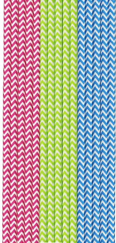 DUNI Papieren feestrietjes - 50 stuks - Rood - Gestreept