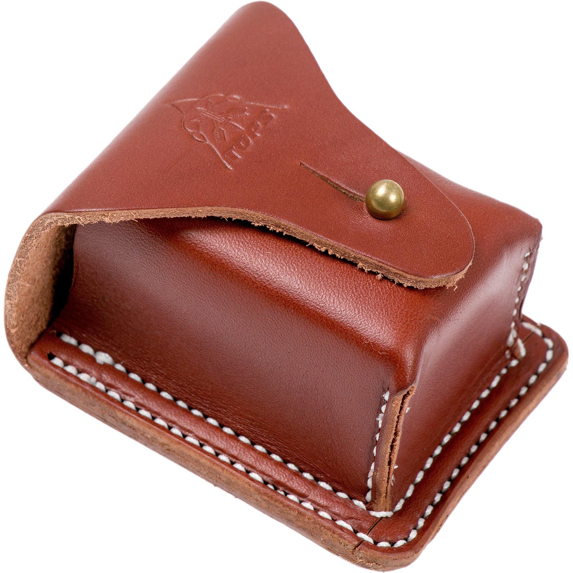 TOPS Knives Leather Bushcraft Pouch Brown SHL-LBP-01