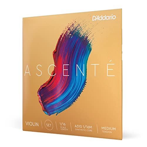 D'Addario Ascenté Violin Strings Set 1/16 Scale, Medium Tension
