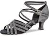Diamant 108-036-519 dansschoenen voor dames, zwart, zilver
