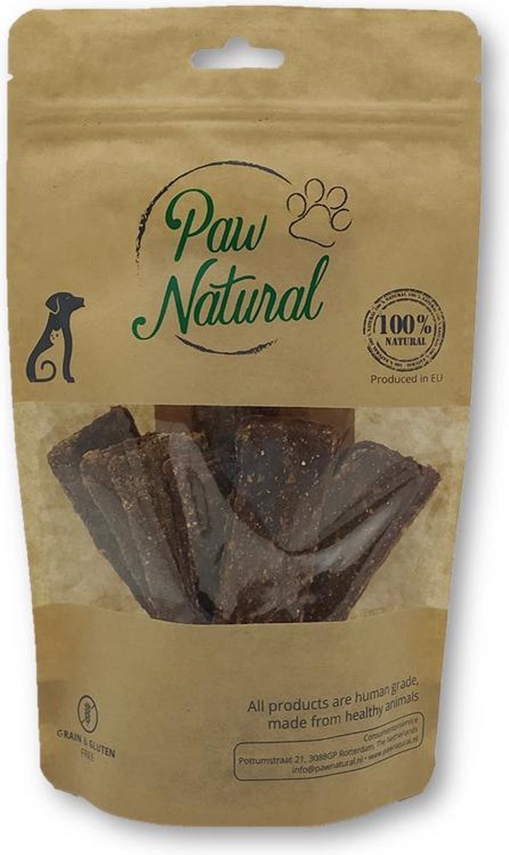 Paw Natural Puur Paard Vleesreepjes voor Honden, Training Traktaties Beloningen 150g. Graan en Glutenvrij Naturel Hondenvoer voor Dieren, alle Rassen