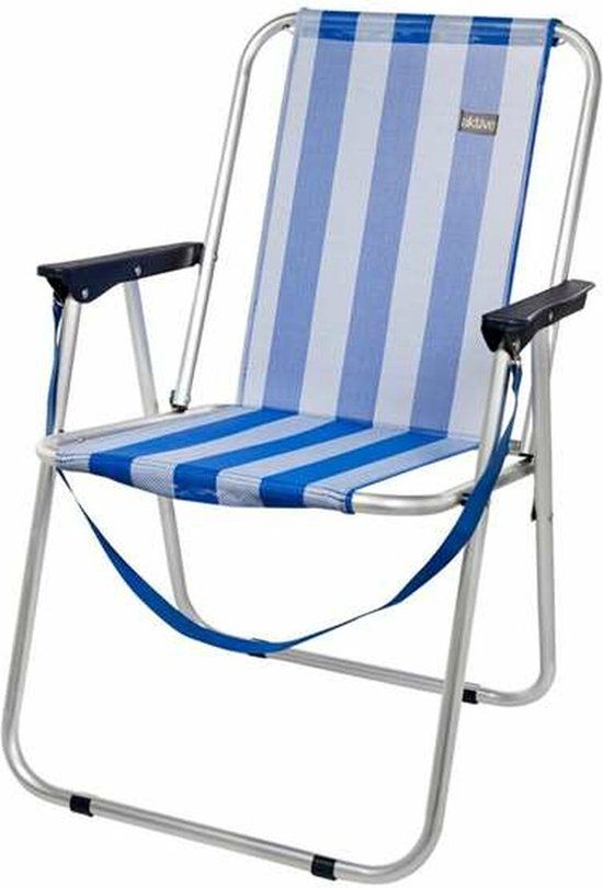 Aktive Klapstoel - 53x44x76 cm - Blauw - Met Armleuning & Wielen