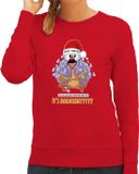 Bellatio Decorations Foute Kersttrui/sweater voor dames - cold turkey - rood - S