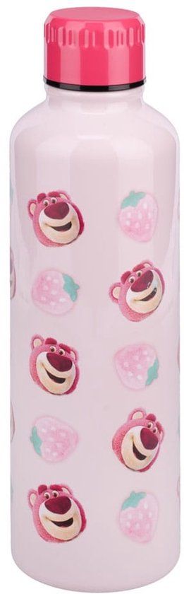 Paladone Lotso Roze Metalen Waterfles met Schroefdop, Herbruikbare RVS Fles 500 ml, Officieel Gelicentieerde Disney Pixar Toy Story Merchandise voor Kinderen, Tieners en Volwassenen