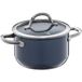 WMF Fusiontec Inspire Kleine kookpan, 16 cm, glazen deksel, vleespan, inductie, 1,3 l, high-tech keramiek, krasbestendig, donkerblauw