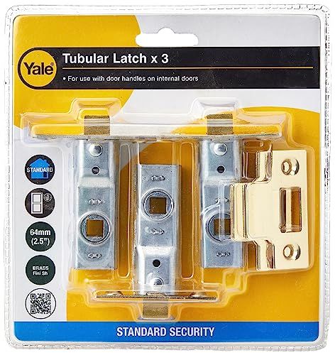 Yale Buisvormige 3 x insteekvergrendeling - gepolijst messing - 64 mm