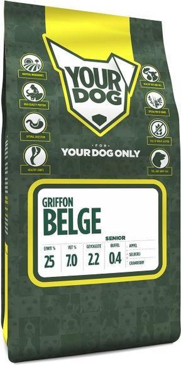 Yourdog Senior 3 kg griffon belge hondenvoer