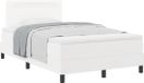 vidaXL Boxspring bed met hoofdeinde Wit 120 x 200 cm Kunstleer