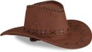 Merkloos Relaxdays Cowboyhoed Carnaval - Unisex - Polyester - Bruin/Zwart - 55 cm Hoofdomtrek