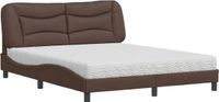 vidaXL Bed met matras "Hvar" kunstleer bruin 160x200 cm
