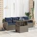 Maison Exclusive - Ensemble de meubles de jardin 5 pièces avec canapé, coussins inclus, couleur gris, en polyrotin et bois d'acacia