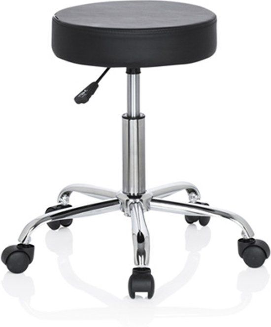 hjh office Oparator II Werkstoel Werkkruk Verhoogd Zwart