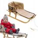 Skyline Design Poland Sp. z o.o. Traîneau en bois pour enfants avec dossier et matelas - Robuste et sûr