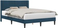 vidaXL Bedframe met hoofdeinde, Blauw, 160 x 200 cm, Fluweel